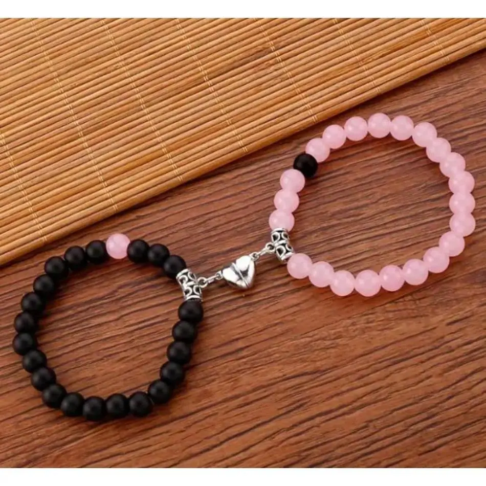 Matching Couple Bracelets with Magnetic Heart Charm, Minimalist Polyester Rope, Trendy Jewelry Gift for Boyfriend and Girlfriend, Matching Bf And Gf, Gifts For Boyfriend, Womens Gifts tiktokshopbacktoschool
