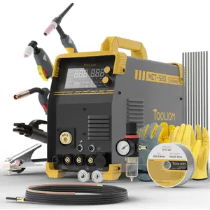TOOLIOM MCT-520 110V/220V 6-in-1 Welder & Cutter Combo | MIG/Flux/HF TIG/HF CUT/Spool Gun/Stick Multiprocess Welding Machine with 200A TIG MIG MMA & 50A CUT | Aluminum Spool Gun Compatible