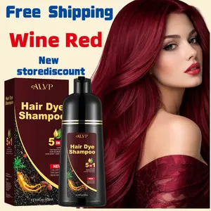 2026 ALVP  New Wine Red 5-in-1  Dye Shampoo | 100% Gray Coverage | Nourishing & Long