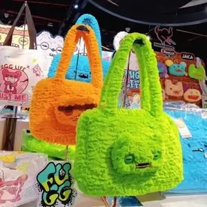 Fuggler Teeth Monster Plush Handbag, SpongeBob Ugly Cute Funny Pendant Doll, Crossbody Bag