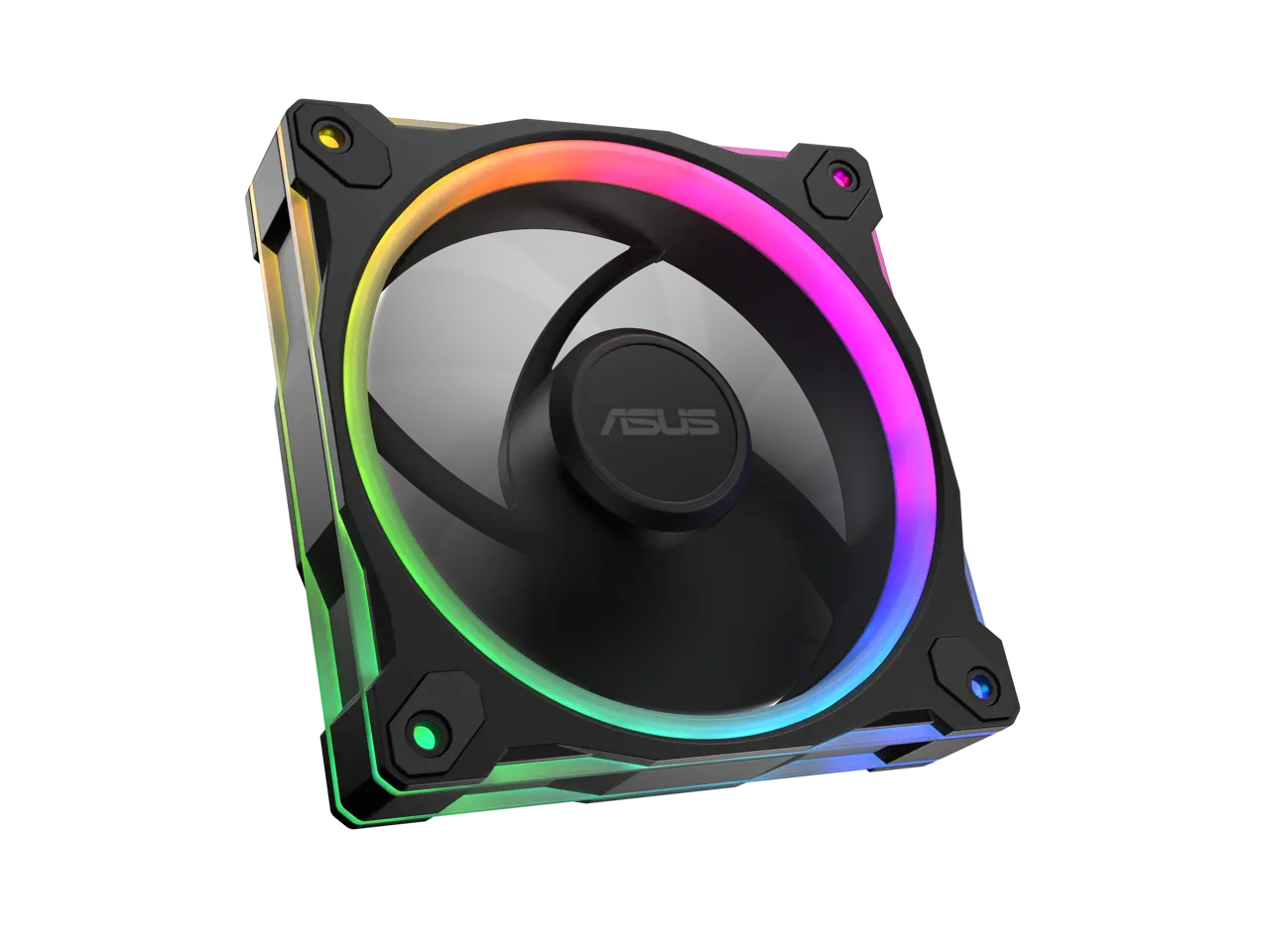 ASUS Prime MR120 ARGB reverse fan black single pack, 28mm extra-thick frame, quiet, high-performance cooling with PWM control, 20 ARGB LEDs with dual-sided frame lighting, Aura Sync compatibility