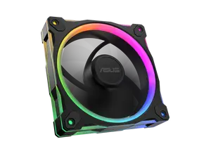 ASUS Prime MR120 ARGB reverse fan black single pack, 28mm extra-thick frame, quiet, high-performance cooling with PWM control, 20 ARGB LEDs with dual-sided frame lighting, Aura Sync compatibility