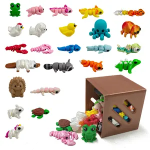 24pcs Mini Animals Articulated Toy Set, Flexible Fidget 3D Printed Animal Figurines, Durable ABS Material, for Ages 3-6