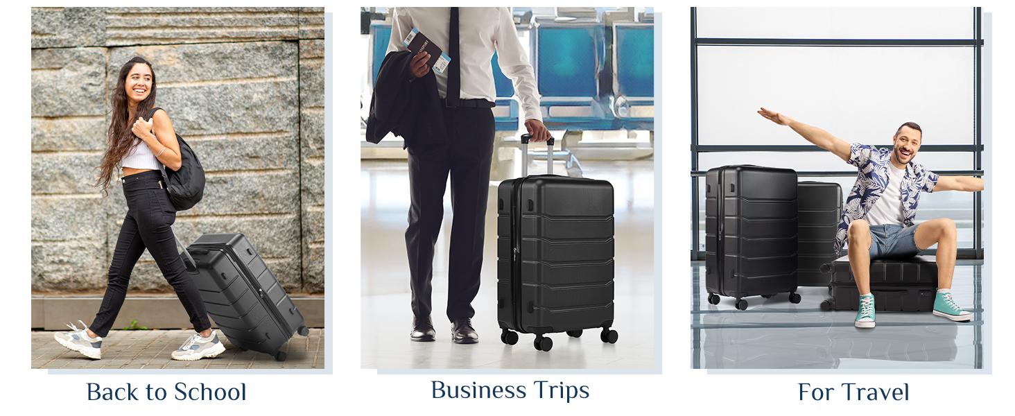 Sweet Furniture S -Luggage 20''/24''/28''Luggage, Hard Shell ABS Suitcase with Double Spinner Wheels, Lightweight Expandable Rolling Luggage with TSA Lock