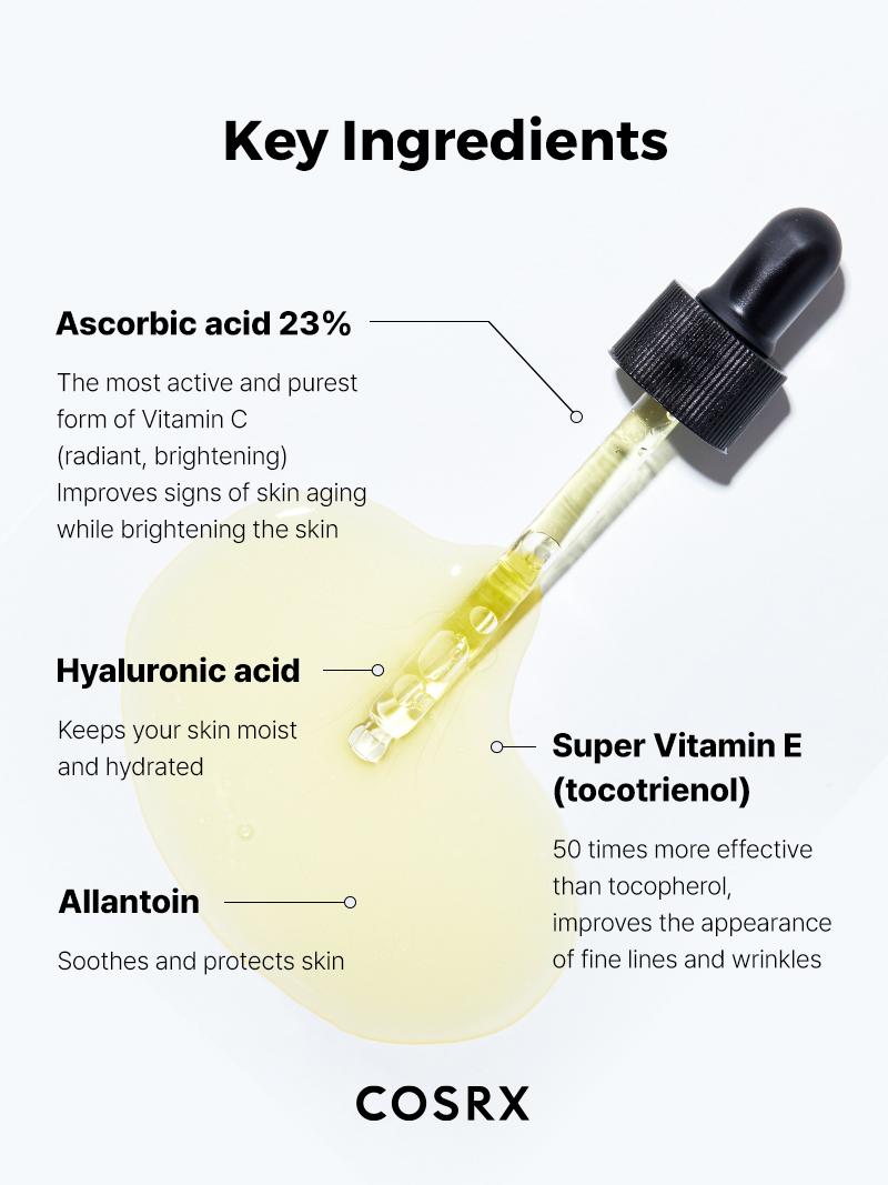 [COSRX Official] The Vitamin C 23 Serum (20ml) | HIGHLY-CONCETRATED & STABILIZED PURE VITAMIN C, KOREAN SKINCARE, Age Spot Brightening Hyaluronic Acid