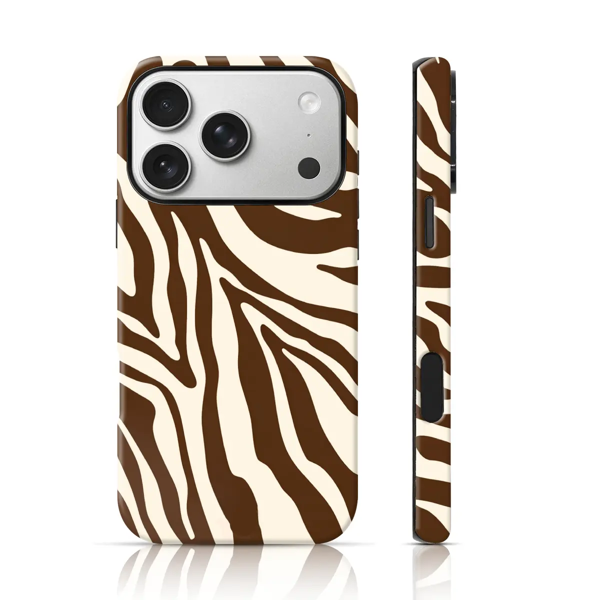 Brown Zebra Print Design Cute Phone Case Full Body Protection for iPhone 17 Pro Max/16 Pro Max /15Pro Max 15/14/13/12 & Samsung S26 /S25Ultra Cute Phone Case, Smartphone, Handheld, Devices