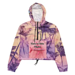 Time to Take Flight Women’s Cropped Windbreaker Jacket – Tropical Streetwear & Lightweight Activewear | PHIM Movement