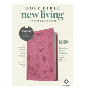 NLT Large Print Premium Value Thinline Bible, Filament-Enabled Edition (LeatherLike, Garden Pink) Elegance