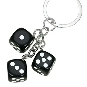 3pcs Black Dice Keychains