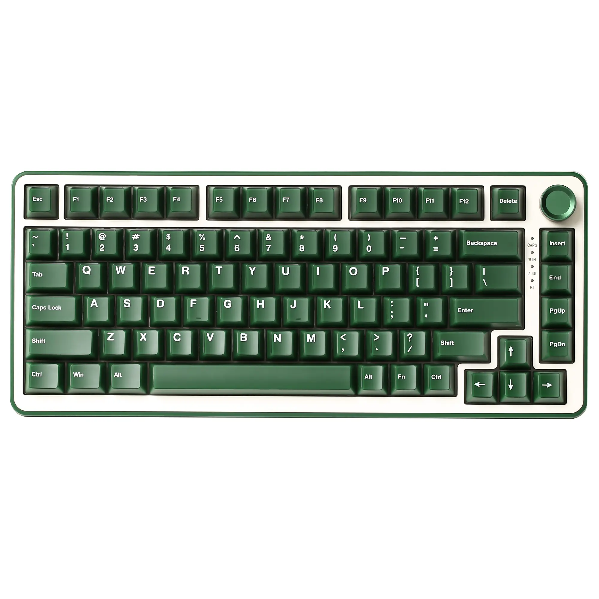 YUNZII B75 PRO Olive Green Wireless Mechanical Keyboard, 75% Layout with Knob, Hot Swap Gasket Structure, Creamy Pre-lubed Switches, RGB Backlit, PBT Keycaps, South-Facing LED, 4000mAh, Bluetooth/Type-C/2.4G Compatibility for Win/Mac