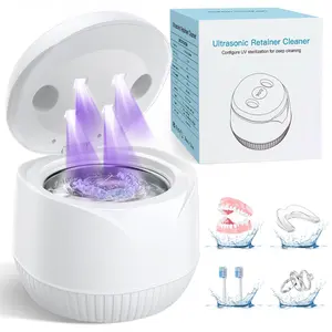 Dental Ultrasonic Retainer Cleaner Machine: Pod with Digital Timer & 200ML, 45kHz Dental Cleaning ,Deep Cleaning for Dentures, Mouth Guards, Aligners, Night Guards, Braces, Toothbrush Heads & Jewelry