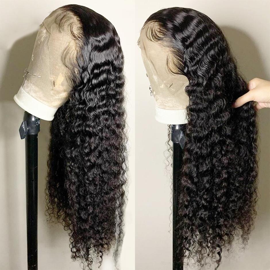 【Clearance】FORGIRL FOREVER 32inch 13x6 Water Wave Human Hair Lace Frontal Wig Pre-plucked Deep Wave Curly Transparent Lace Front Human Hair Wigs For Women
