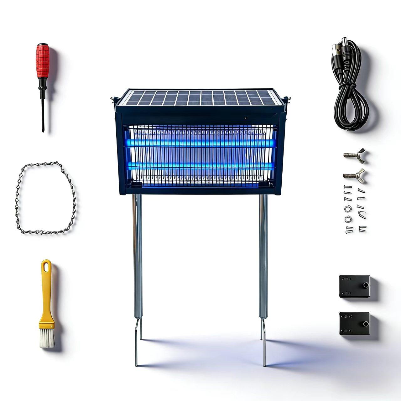 Rechargeable Solar Bug Zapper The new solar outdoor mosquito-killing lamp saves electricity and worry-free. It can be protected at any time in the countryside, courtyards, camping, fishing, and picnics. The most romantic gift to protect your family