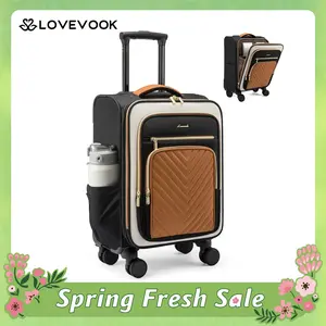 LOVEVOOK Carry-On Luggage 22x14x9inches Airline Approved,20-inch Wheeled Carry-On Luggage, Soft-Sided Rolling Luggage, Multiple Compartments, Side Pockets for Bottles,With TSA Lock,Unisex,Lightweight Travel Luggage for Short Trips,TikTokShopStockUp