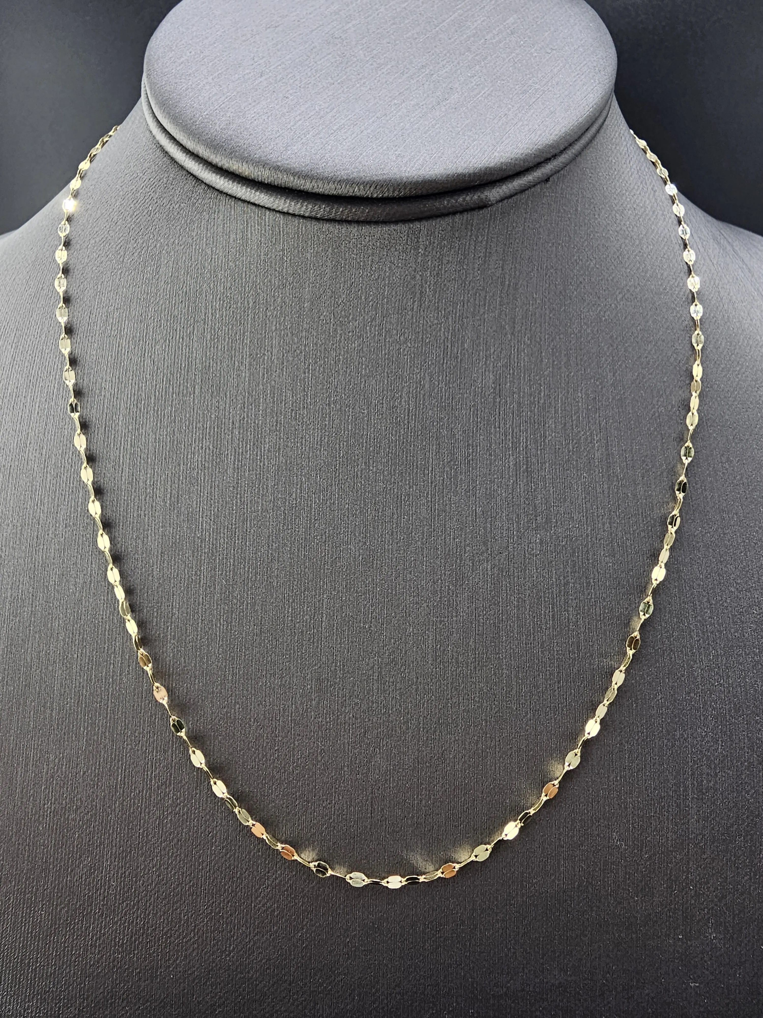 14K Gold Chain - Mirror Chain 18"