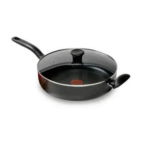 T-fal 5qt Saute Pan with Lid Simply Cook Nonstick Cookware Black