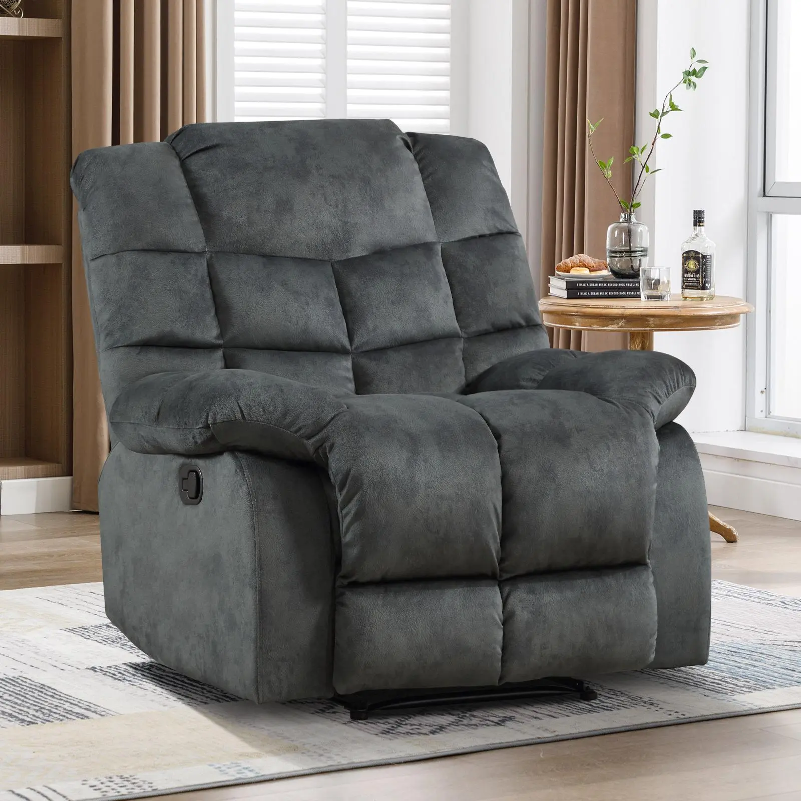 Ebello Recliner Chairs for Living Room Manual Reclining Chair Single Sofa for Bedroom