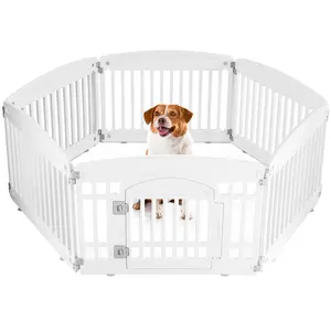Portable & Adjustable Pet Playpen - Flexible Shape, Folds Flat for Travel, Ideal for Home, Backyard & Park