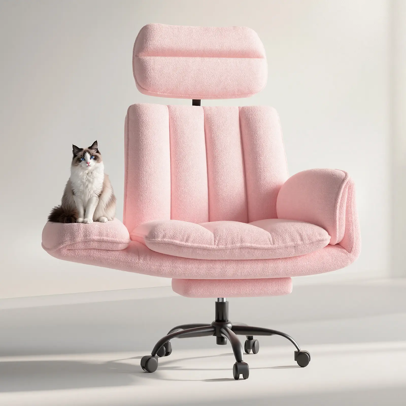 【New】Homrelexa Ergonomic Desk Chair - 30.3in Wide Seat, Pet-Friendly, 180° Flip-Up Armrests, Cloud Comfort Dual-Layer Memory Foam (Hugs Body), 400lbs Capacity, Pill-Resistant Velvet Look, Silent-Smooth Casters, Adjustable Rolling Chair for Home/Gaming, Su
