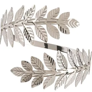 Set of 2. Silver Leaf Arm Cuff Bracelet Tree Alloy Metal Open Upper Arms Swirl Armlet Armband Adjustable Chunky Wrap Bracelets for Women Jewelry Wedding Accessories Summer Beach Birthday Gift