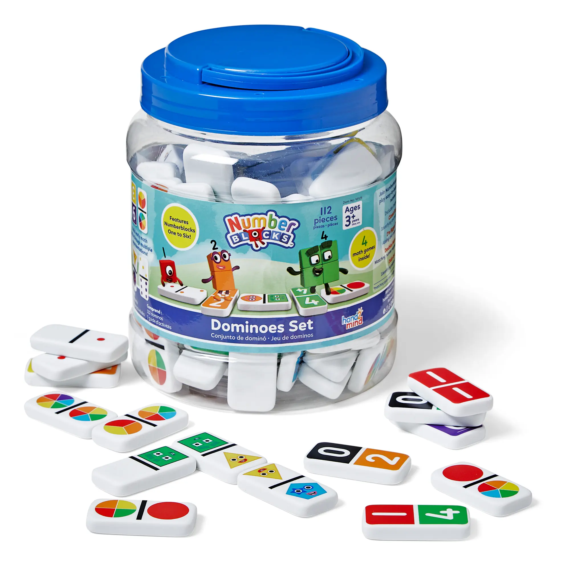 hand2mind Numberblocks Dominoes Set, Dominos for Kids, Domino & Tile Games, Toddler Matching Game, Counting Toys, Montessori Math Materials, Educational Toys for Kids, Preschool Learning Activities