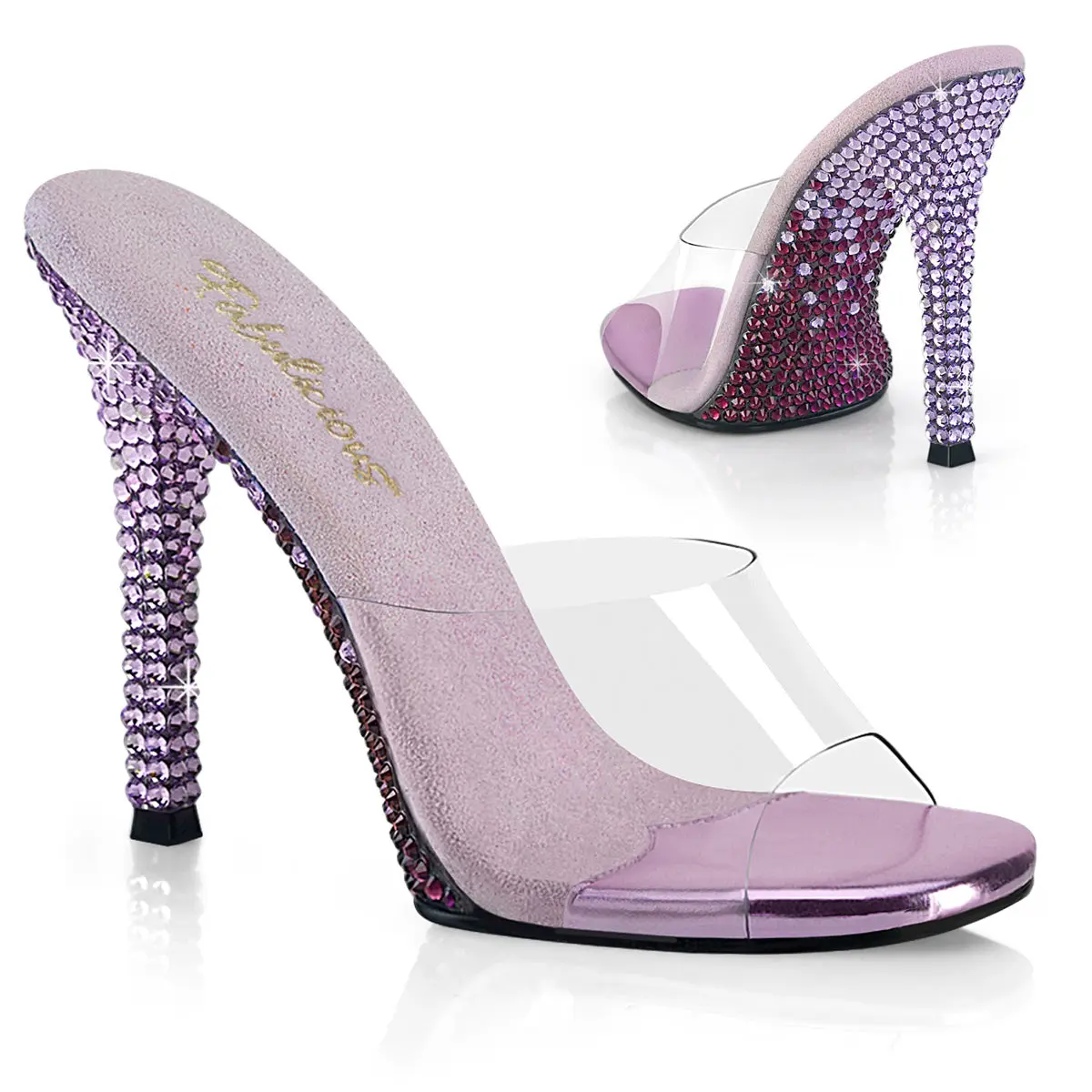 Women's Slip-On Bead and Rhinestone Bling Heeled Platform Sandals, Gala-01DMM Classy Elegant Party Shoes for Formal Events