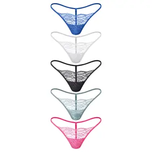 Lace G-String Thongs for Womens Low Rise Thong Sexy Panties Underwear 5 Pack