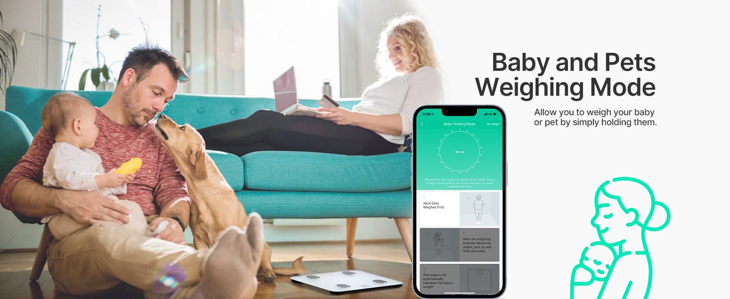 FITINDEX Smart Fitness Body Scale, With Bluetooth App Sync - Tracking Weight, BMI & Body Fat Metrics, Healthcare Data Progress Reports, Body Composition Analysis