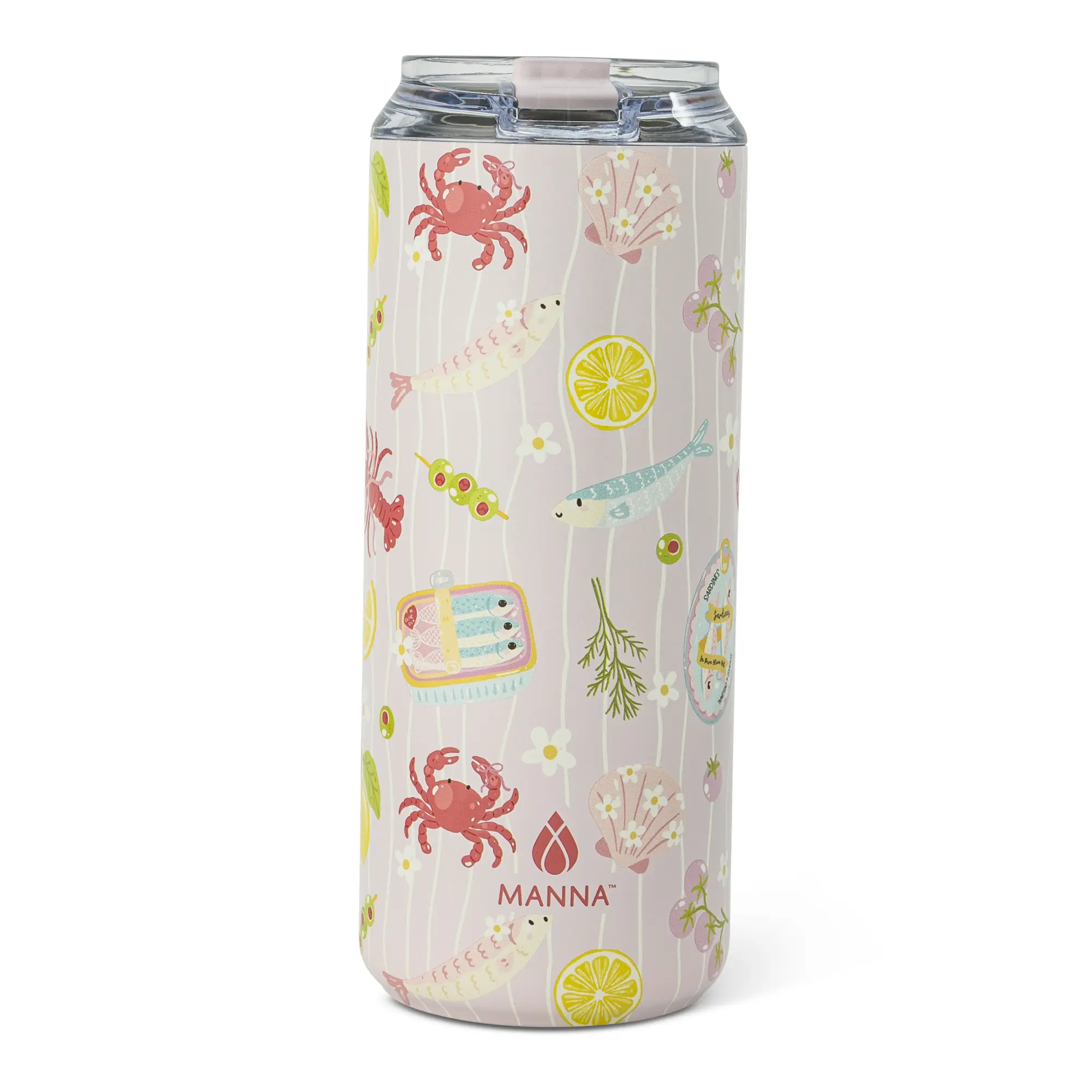 18 oz Callie Tallboy Insulated Portable Water Bottle with Lid, Amalfi Picnic Kitchenware Drinkware