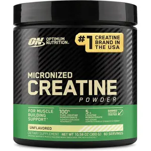 Optimum Nutrition Micronized Creatine Monohydrate Powder, Unflavored, 60 Servings, 300 Grams (Packaging May Vary)