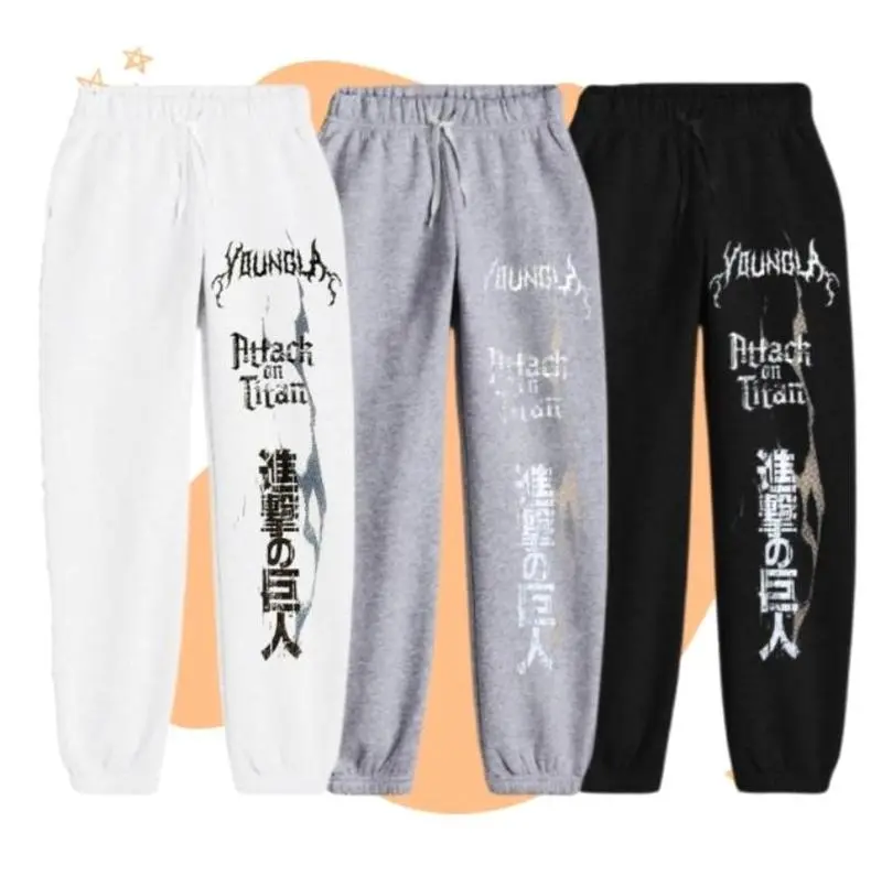 Vintage Attack on Titan American anime casual training Sweatpants - Top Sweatpants, Unisex Cotton Graphic Casual Sweatpants, Gift For Fan