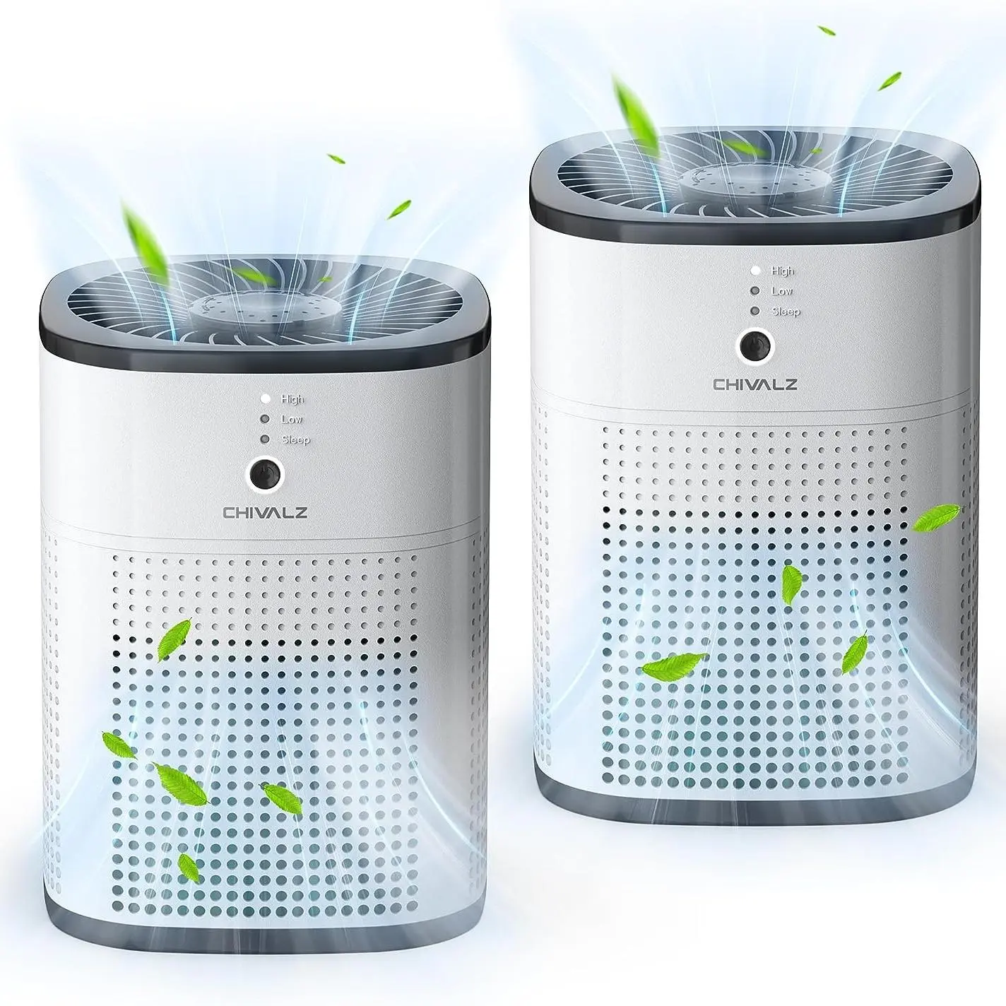 Chivalz 2 Pack Air Purifier for Bedroom Allergies Pet Hair 3 in 1 Filter with HEPA Sleep Mode Removes Dust Smoke Pollutants Odors Air Purifier Natural Air Filter, Household Appliances, Fragrance Machine