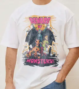 Beware of Monsters Scooby-Doo 2D T-Shirt, Nostalgia 2D Print T-Shirt, Cartoon Network Shirt, Gifts for Cartoon Fans #ScoobyDoooo #CartoonNetwork #NostalgiaCore #ScoobyDoo #GraphicTee #StreetwearUS