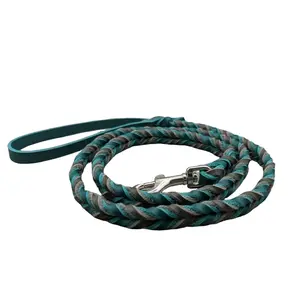 Braided Leather Dog Leash