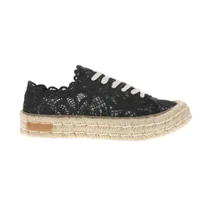 SeaVees Womens Coronado Espadrille Lace Up Sneakers Shoes Casual - Black