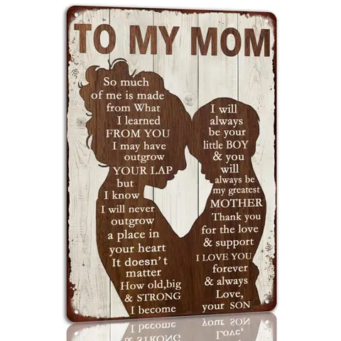 8 x 12 In Rectangle Rust-Proof Aluminium Metal Plaque Sign - Pre-Drilled Holes for Easy Hanging, Durable Rustic Farmhouse Bedroom Decor, Mom Gifts for Daughters (Mother's Day, Christmas)