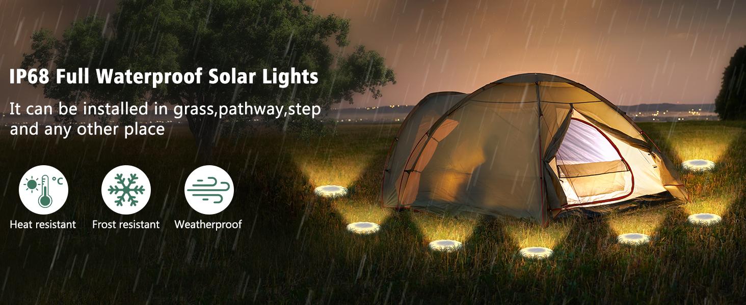 echosari Solar Lights for Outside,Solar Lights Outdoor Waterproof, Solar Garden Lights Landscape Lighting for Patio Pathway Lawn Yard Deck Driveway Walkway