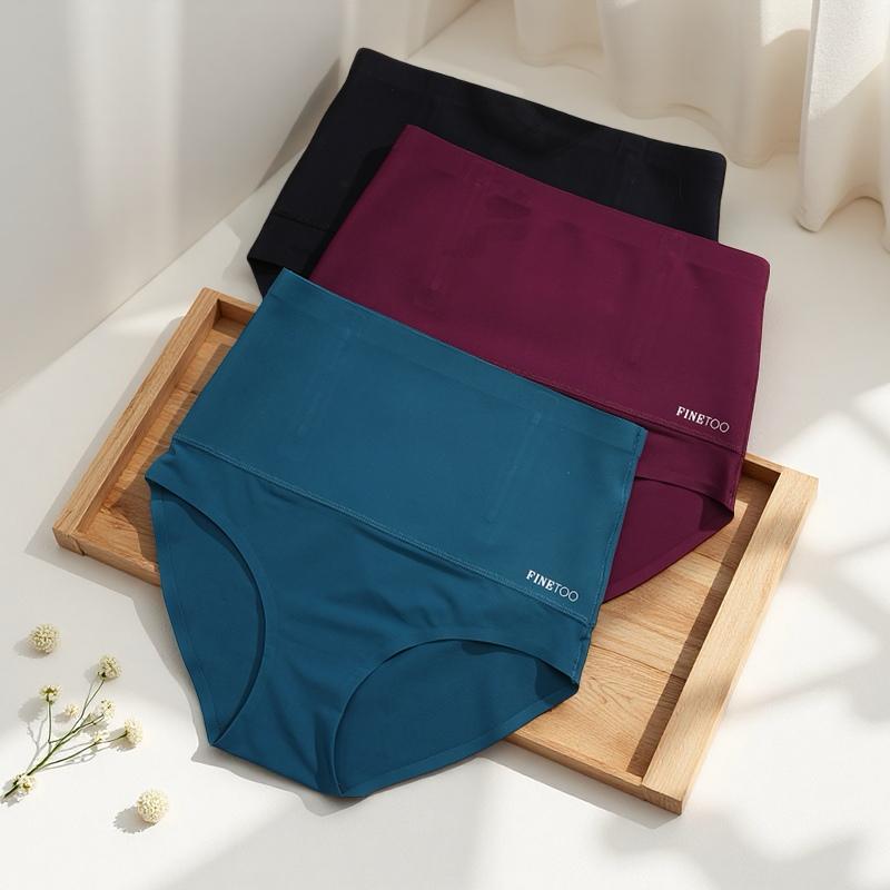 FINETOO 3PCS High Waisted Underwear For Women Nylon Seamless Briefs Everyday Comfort Lingerie Bridal Cute Panties S-3XL  Womenswear Elastic sohochic