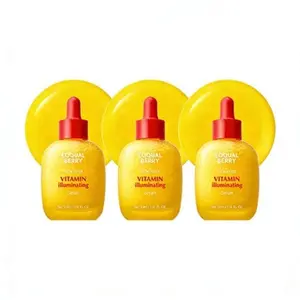 3pcs EQQUALBERRY Vitamin IlluminatingSerum -Brightening Vitamin C Serum withNiacinamide |Strengthens skin barrier IHydrates using Ceramide and HyaluronicAcid, 1.01oz / 30ml