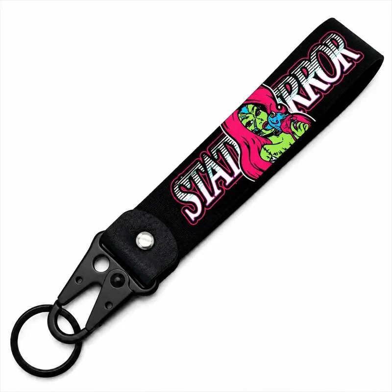 Black Graffiti Car Wristlet Keychain Key Strap