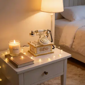 Vintage Rotary Telephone Music Box with Drawer - Retro Desktop Decorative Ornament & Kids Plastic - Home Decor for Bedroom, Living Room & Office Desk- Unique Birthday, Thanksgiving, Halloween, Christmas Gift for Her,Girlfriend,  Daughter,  Mom,Women,white