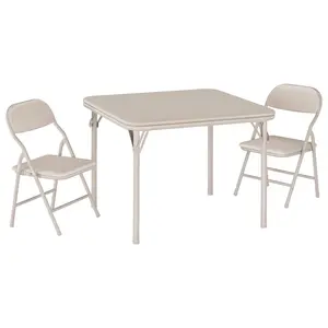 Beige GAOMON Folding Table and Chairs Set, Boys and Girls Activity Table and Chairs Set for Dining Room,Daycare,Classrooms