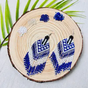 Indigenous Women Pattern Beaded Handmade Earrings For Women