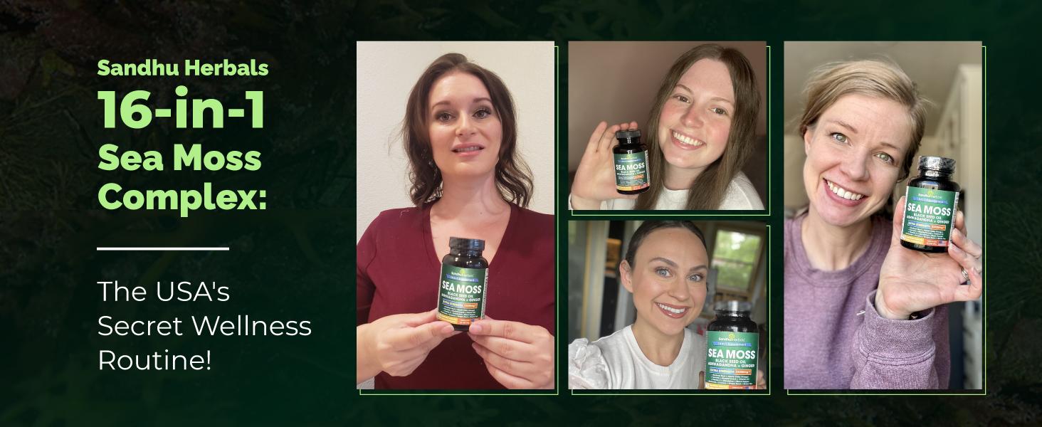 【Sandhus】Sea Moss All in 1 supplement, 60 capsules with Seamoss, Black Seed Oil, Ashwagandha, Ginger, Burdock Root, Turmeric, Black Pepper Healthcare Dietary