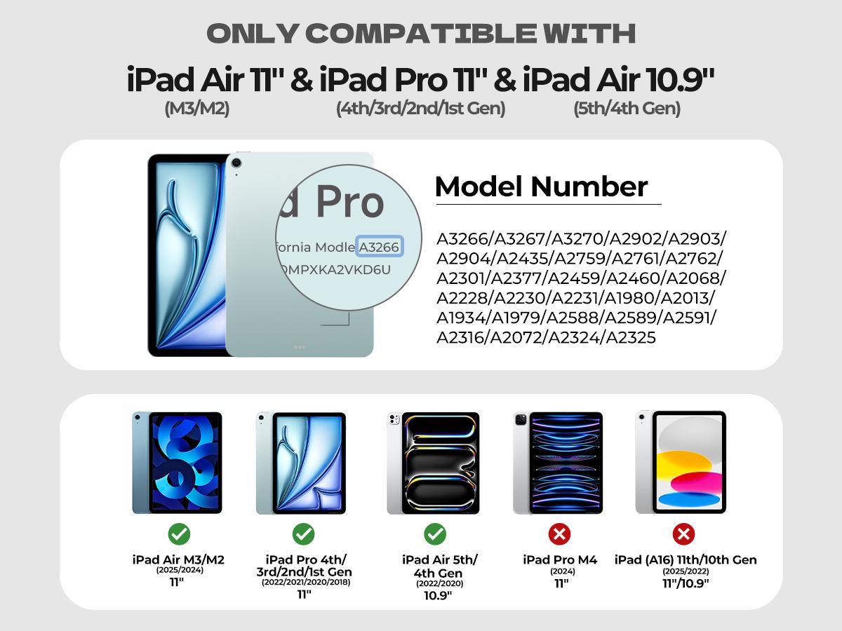 Dexnor Keyboard Case for iPad Air 11 inch (M3 2025/M2 2024) & iPad Pro 11 (4th/3rd/2nd/1st Gen) & iPad Air 5th/4th Gen Case with Keyboard Ultra-Thin Magnetic Detachable Trackpad Backlit Dexnor Keyboard Case for iPad Air 11 inch (M3 2025/M2 2024) & iPad Pro 11 (4th/3rd/2nd/1st Gen) & iPad Air 5th/4th Gen Case with Keyboard Ultra-Thin Magnetic Detachable Trackpad Backlit