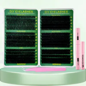 DIY Eyelashes 600 Pieces 30D-100D Natural Fluffy D-shaped Curly Eyelash Clusters 10-18mm Waterproof Fairy Style False Eyelashes  for Customizable Looks book set
