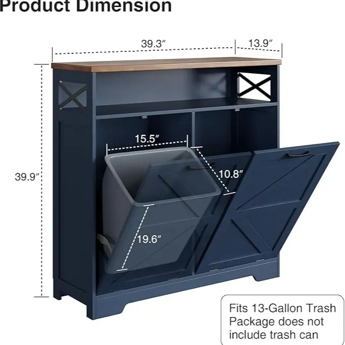 Blue-2 x13 Gallons(Can hold two trash cans)