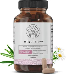Happy Mammoth MenoDaily Menopause Vitamins & Supplements for Women 72 Capsules for Healthy Skin Hair Nails & Hormonal Support