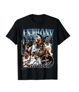 Anthony Edwards Newspaper Graphic T-Shirt Y2K Vintage Basketball Rap Premium Heavyweight Shirt for & Women Crewneck Comfort Novelty Graphic T Shirt funny tshirt Undershirts Tees Casual Streetwear Classic Plain Men's Women Cotton Moisture Wicking Short