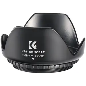 K&F CONCEPT 58mm Tulip Flower Lens Hood for Canon Rebel T8i T7 T7i T6i T6 T6s T5i T5 T4i T3i SL3 SL2 SL1 DSLR Cameras with RF24-50mm F4.5-6.3 is STM, EF 75-300mm f/4-5.6 III,EF 50mm f/1.4 USM Lens